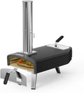Pizzaoven Mimiuo Draagbare, met 33cm Vierkante Pizzasteen, voor Buiten, Mobiele Pizzaoven, voor Houtskool en Brandhout, Houtgestookte Pizzaoven