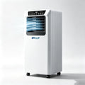 Huanqin Mobiele airco Draagbare 14000 BTU, 9000 BTU, Koelen en Verwarmen 2-in-1 Mobiele Luchtkoeler, Wit, met Zwenkwielen, voor Woonkamer en Kantoor