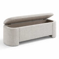 Aufbewahrungsbank Bouclé-Stoff Beige 120x40x45 cm