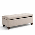 Polsterbank mit Aufbewahrung Beige Textil