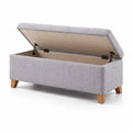 Polsterbank mit Stauraum Textil Grau 120x40x45 cm