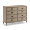 Kommode aus Eichenholz mit 8 Schubladen und Metallgriffen Beige 120x45x90 cm