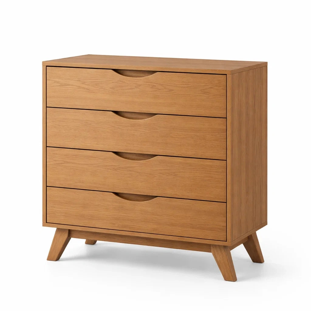 Kommode Massivholz mit 4 Schubladen 80x40x95 cm