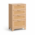Kommode aus Holz mit Rattan 4 Schubladen