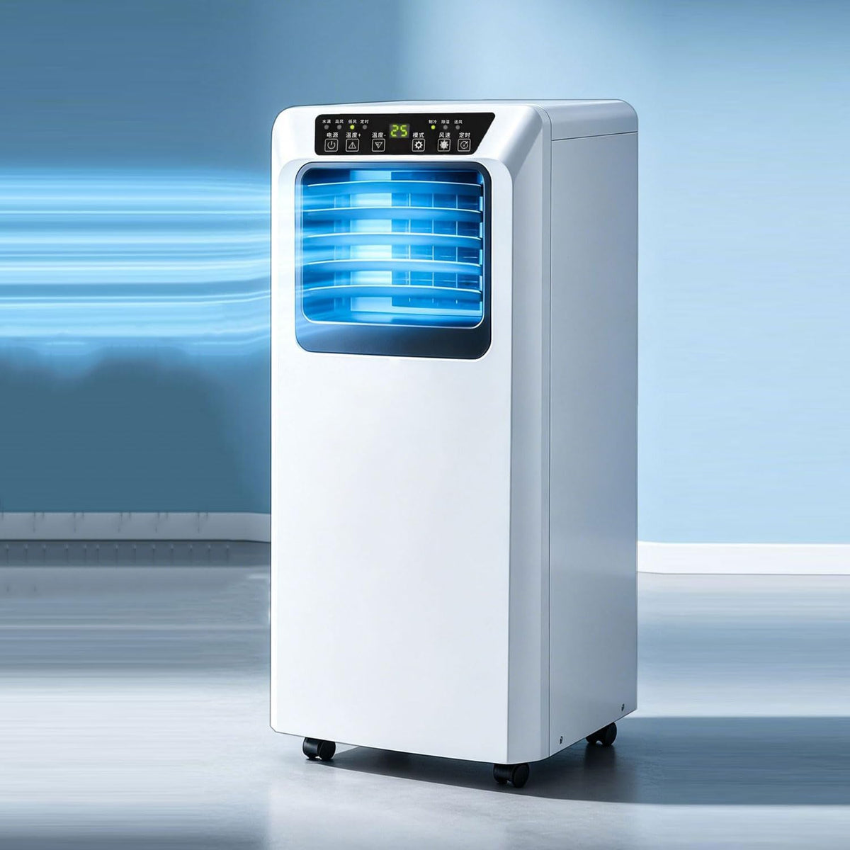 Mobiele airco Draagbare airconditioner, 24-uurs timer, 120° oscillerend, afstandsbediening, stille smart airconditioner, met koeling, ontvochtiging