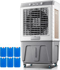 Gthtuhfd Ventilator Luchtkoelers, Met 3 Snelheden, 60 Liter Tank, 62x40x109cm, Voor Thuis, Verdampingskoeler, Draagbare Ventilator