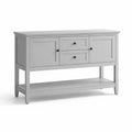 Graues Sideboard aus Holz mit Schubladen und Türen 120x35x80cm