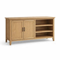 Sideboard aus Eichenholz mit Türen und Regalen, 120x40x75 cm