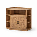 Eckschrank aus MDF mit Holzfurnier 80cm x 45cm x 90cm