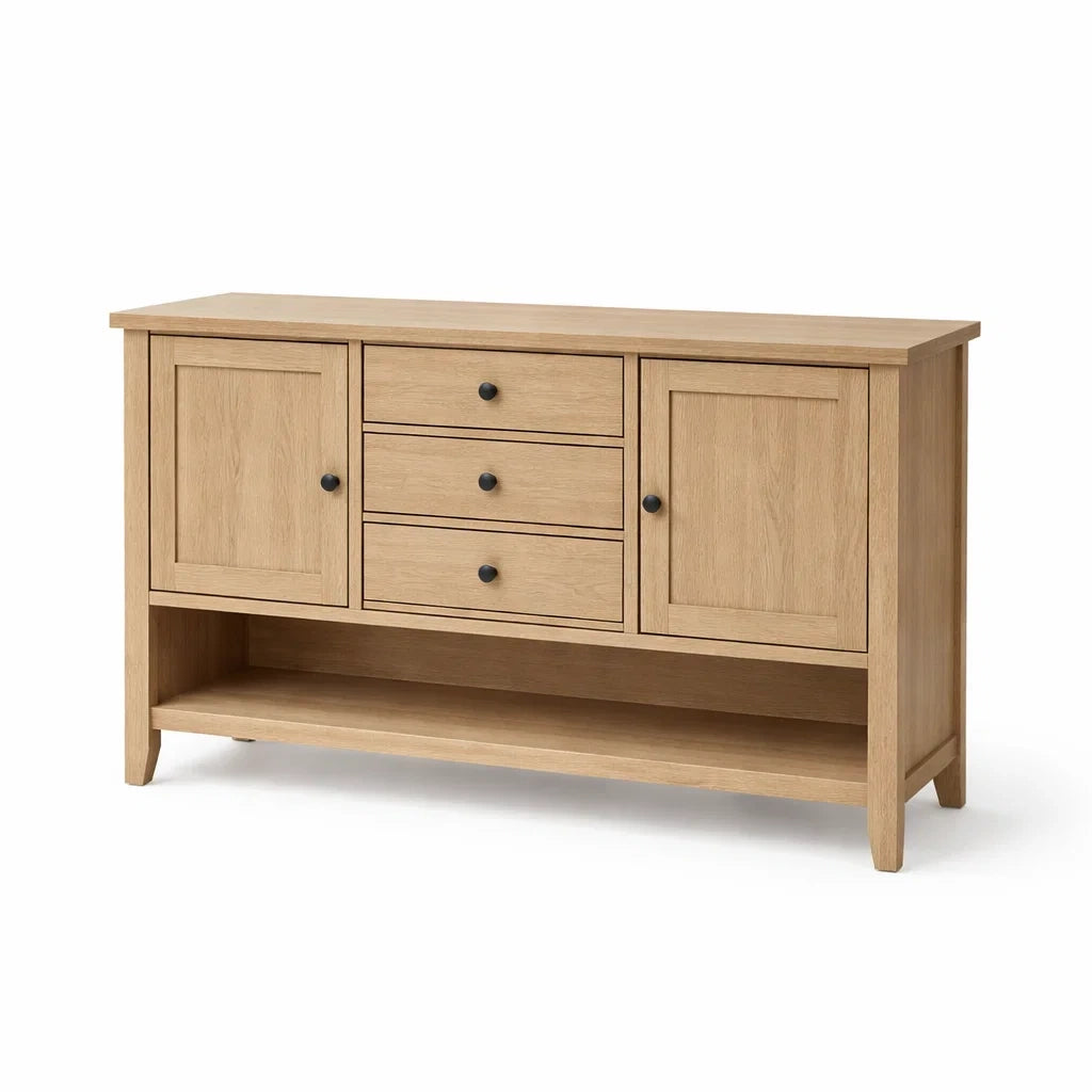 Eiche Sideboard mit 3 Schubladen und 2 Türen, Natur