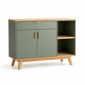 Kommode aus MDF und Massivholz Grün
