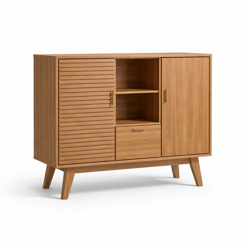 Sideboard Holz mit Regal und Schublade 120x40x90 cm