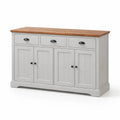 Sideboard mit MDF und Eiche Oben, Weiß, 90x120x40 cm
