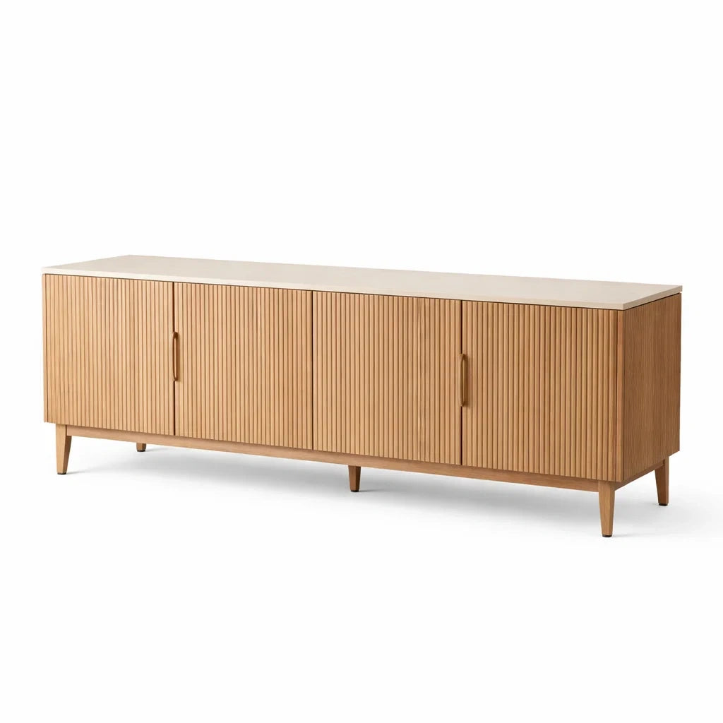 Sideboard aus Eichenholz mit 4 Türen, Eiche, 180x40x60 cm