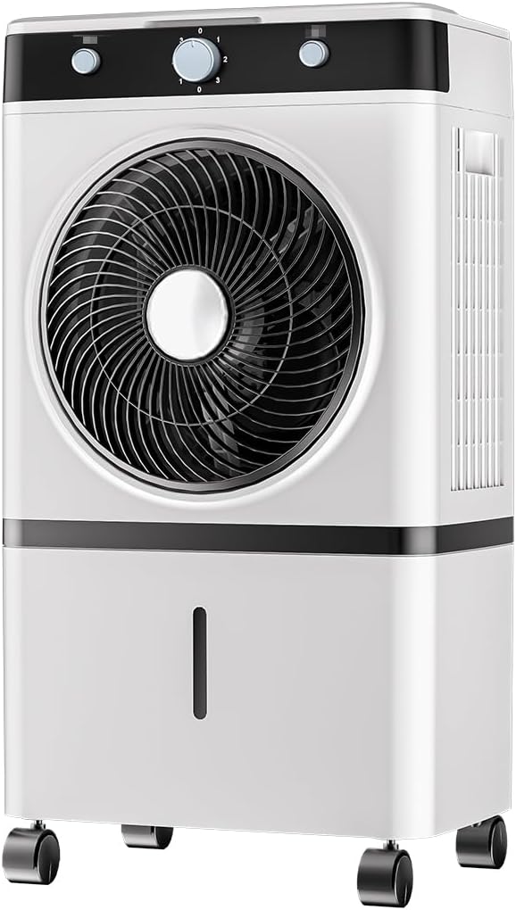 Sxzyhjyc Mobiele airco Compacte luchtkoeler, met timer van 1 tot 12 uur, grote watertank van 14 l, draagbare airconditioning, met drie snelheden