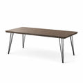 Esstisch Holz Metallbeine Dunkelbraun 180x90x75 cm