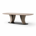 Esstisch Oval Eiche MDF Beige 200x90x75cm