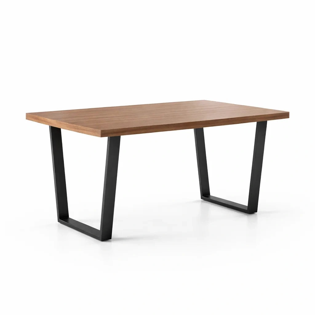 Rechteckiger Esstisch aus Holz und Metall 180x90x75 cm
