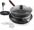 Abangdun Kookplaat Wok inductiekookplaat, 190-275 V (zwart), 2500 W inductiekookplaat, 18-uurs timer, 12 warmtestanden, temperatuurbereik 60-240 °C