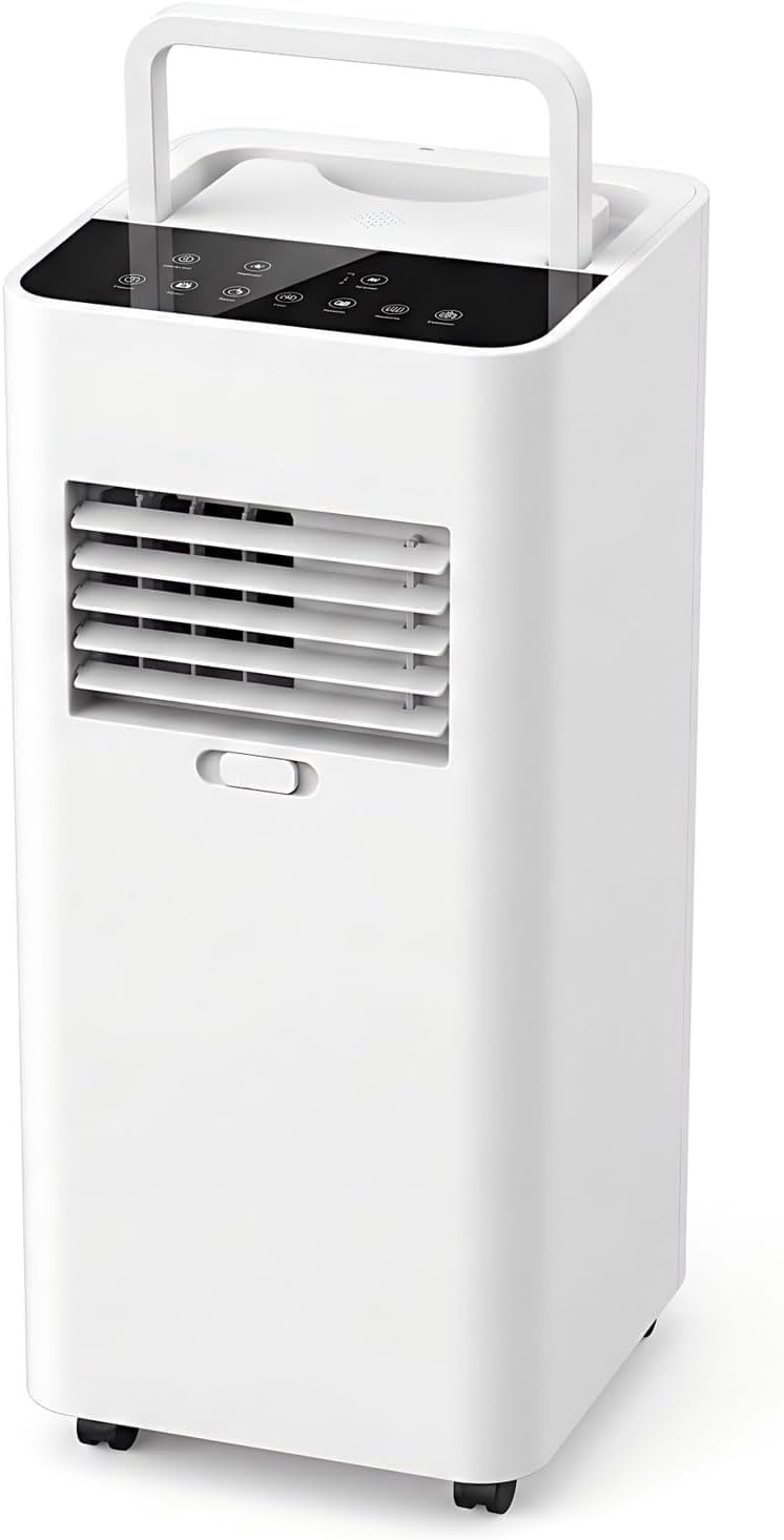Mobiele airco Sxpypiz Draagbare airconditioner 7000 BTU, 120 ° oscillerende 3-snelheidskoeling, voor ruimtes tot 300 m2, slimme externe AC-unit