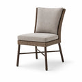Esszimmerstuhl Polyethylen-Rattan Metall Braun/Beige