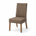 Stuhl aus Rattan und Holzrahmen Braun