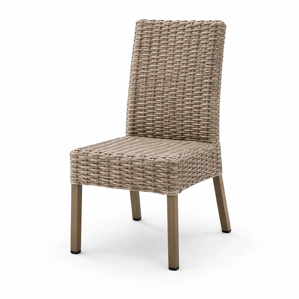 Esszimmerstuhl Holzrahmen aus Polyrattan Braun 45x60x90cm