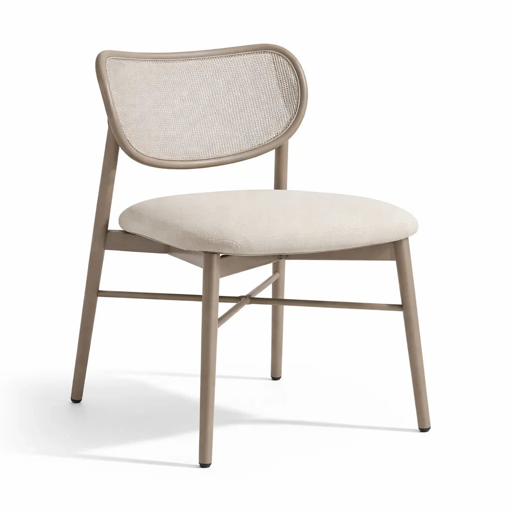Esszimmerstuhl Beige Polyester Metall