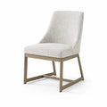 Esszimmerstuhl aus Metall mit Polyestergewebe Beige