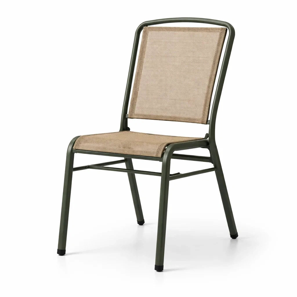Stuhl aus Stahl mit Polyestergewebe in Beige