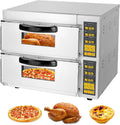 OmePS Pizzamaker Commerciële Pizza Oven, 16 inch Pizza Dubbeldek, voor Restaurant Thuis, Voor Pizza Brood Taarten