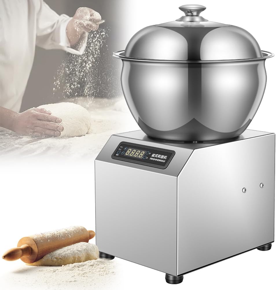 Qutbag Staande mixer Commerciële deegmixer, 1800 W elektrische roestvrijstalen huishoudelijke noedelpers, met 30 minuten timer