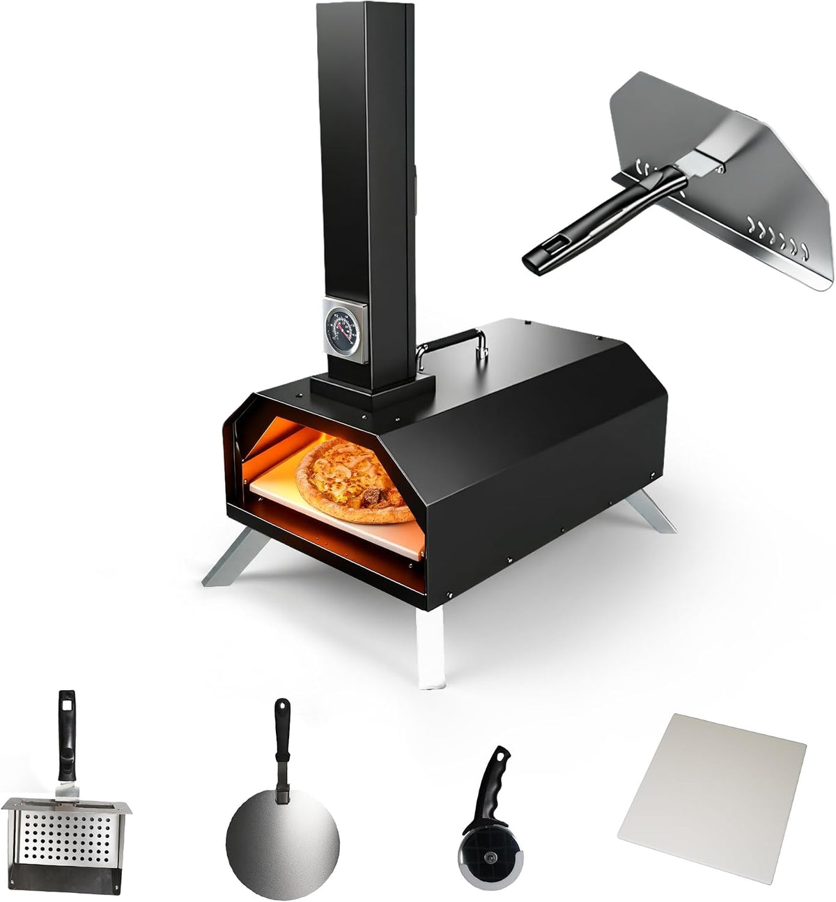 Karienvir Pizzaoven, 28 cm, met houtpellets, inklapbaar, draagbaar