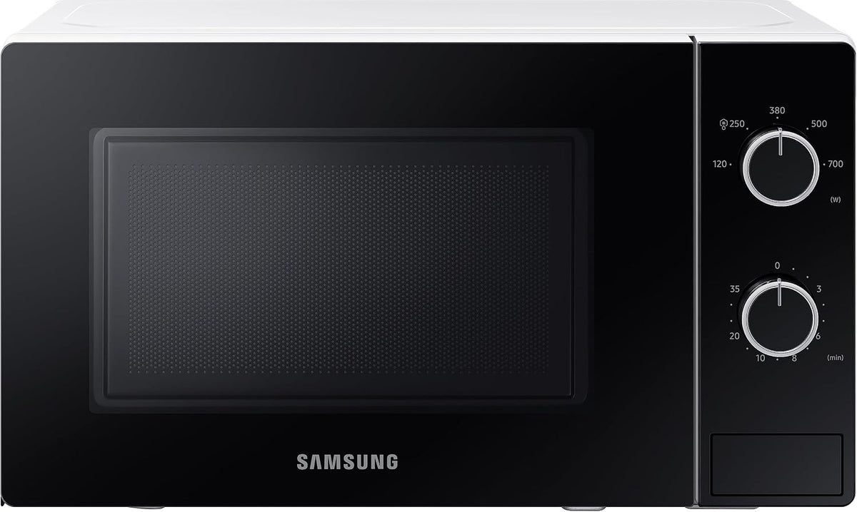 Magnetron Samsung Solo-, 700 W, met 20 l volume, 5 standen, MS20A3010AH/EG, wit/zwart, epoxy gaarruimte, ontdooid