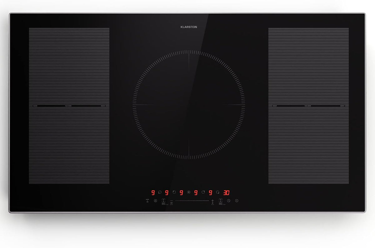 Klarstein Kookplaat inductiekookplaat, 7000 W, 4-platenset, touch-display en timer, keramische kookplaat, moderne kookplaten