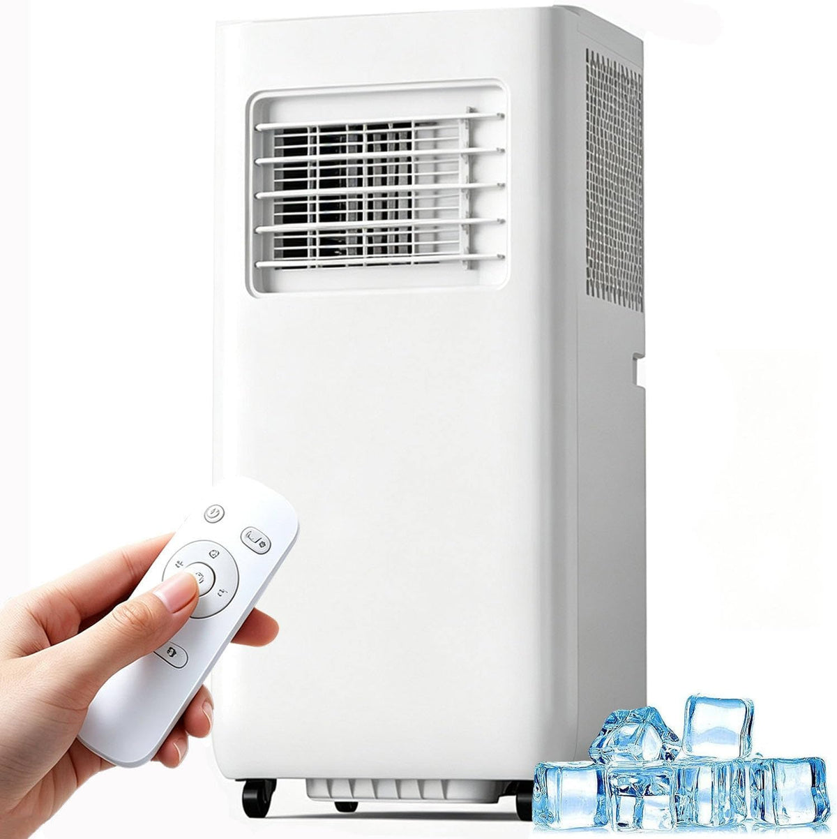 Mlyyydss Mobiele airco Draagbare airconditioner van 14000 BTU, 4-in-1 airconditioningsunit, voor appartementen en studentenkamers 14000BUT