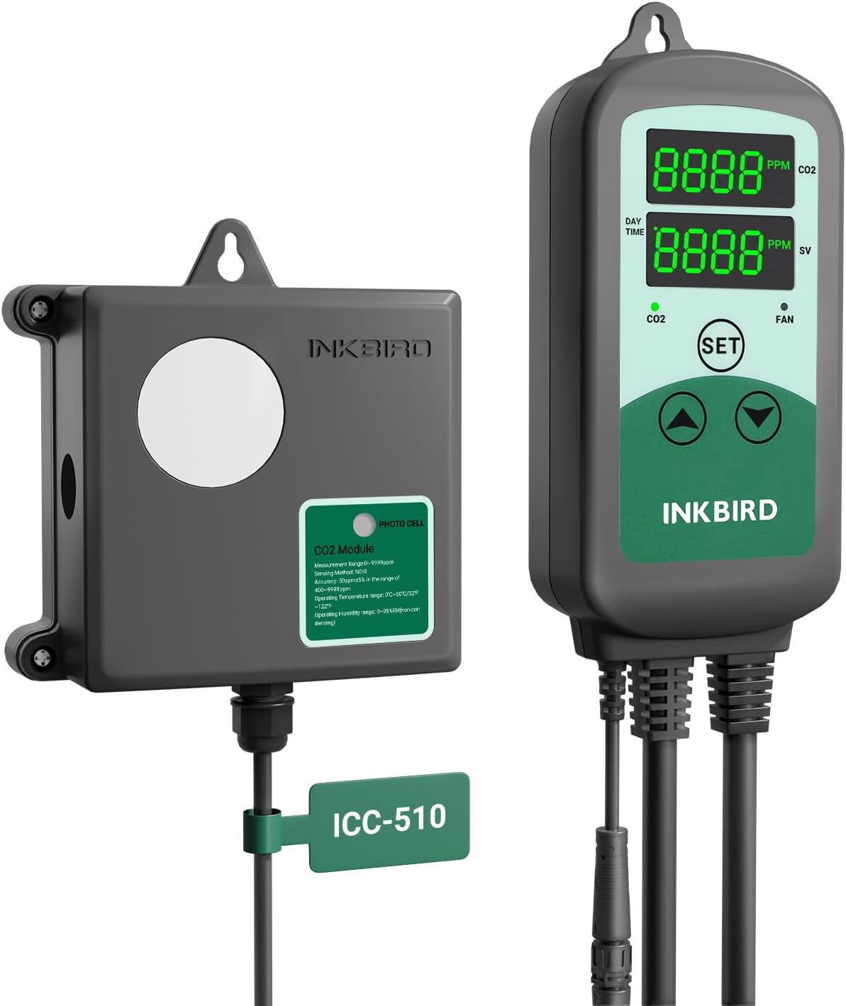 Kooldioxide-detector Inkbird ICC-510 Kooldioxide Controller Regelaar with NDIR Sensor
