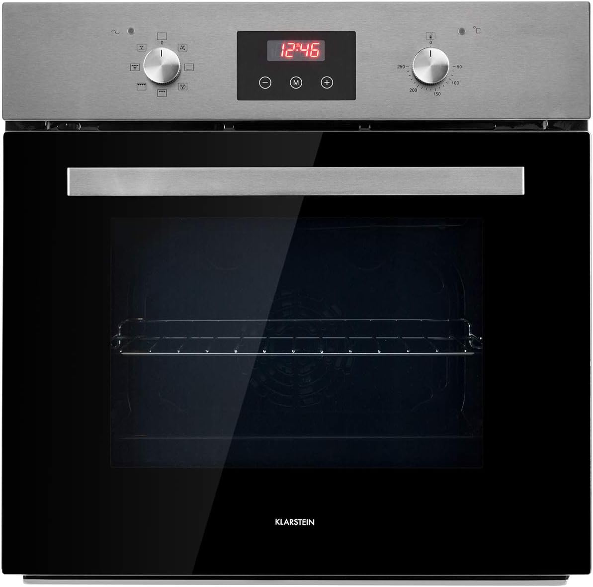 Klarstein Mini-oven Kalahari Inbouwoven, 68 liter volume, 59,5cm, Temperatuurbereik: 50-250 °C, 7 functies, 5 inschuifhoogtes, zwart, Elektrisch