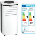 Digiquest Mobiele airco airconditioner Comodo 9000BTU, luchtbevochtiger en ventilator (2,6 kW en 2,0 kW), 24-uurs timer, 4-in-1: koud, warm