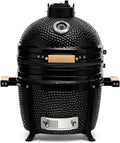Kamado BONO Grill Keramische BBQ, 15 inch (40 cm) Minimo, Zwart I Kamado BBQ Houtskool Grill I Egg BBQ, voor koken, met standaard