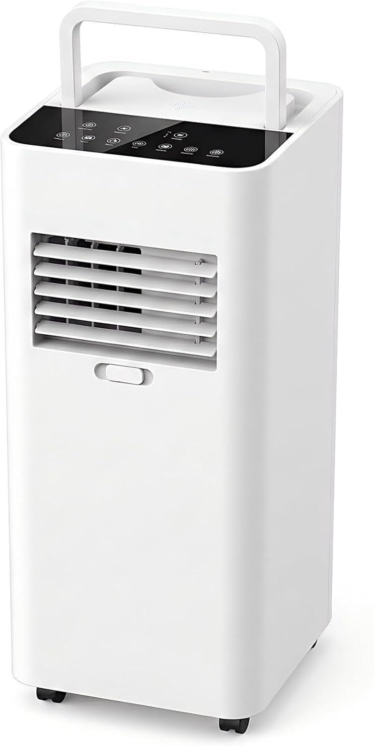 Mobiele airco Huanqin Draagbare, 7000 BTU Mobiele Airconditioner, Koelt tot 24 m2, met Raamkit, voor Slaapkamer, Kantoor en Woonkamer