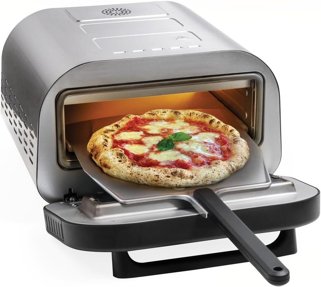 Macom Pizzaoven Just Kitchen 884 Professionele, 32 cm, 1700 W, bakt in 2 minuten, verwarmd tot 400 graden, professionele pizzaoven