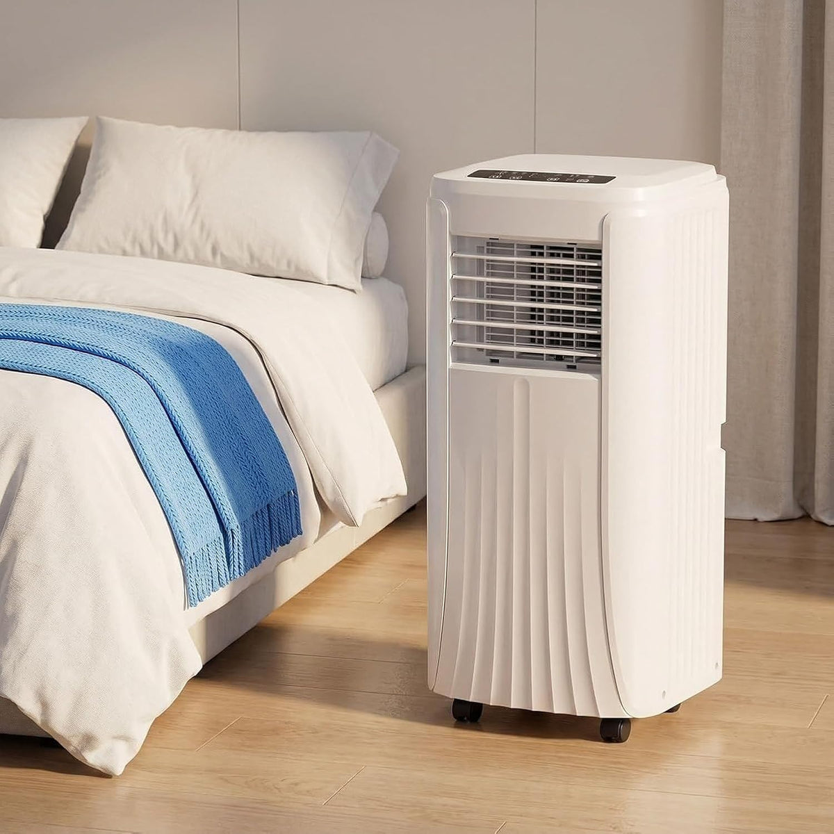Mobiele airco Giofeoik 12000 BTU, UK 3-polig, Slimme Koelunit, met Ventilator en Luchtontvochtiger, Stille Koeling, met Raamafdichtingsset