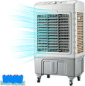 Mobiele airco Commerciële verdampingsluchtkoelerventilator, 3 snelheden, 120° oscillatie, 6 ijsboxen, voor maximaal 90 M2, met watertank
