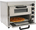 Pizzaoven Bazargame, 3000 W, 20 l per etage, voor pizza en brood (57 x 47,5 x 44 cm), met 2 verdiepingen, 50-350 °C, voor werkblad