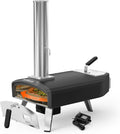 Pizzaoven Mimiuo, 30,5 cm, voor buiten, houthoutskoolgestookte pizzaoven, met roterende ronde pizzasteen, draagbare pizzaoven, achtertuin, camping