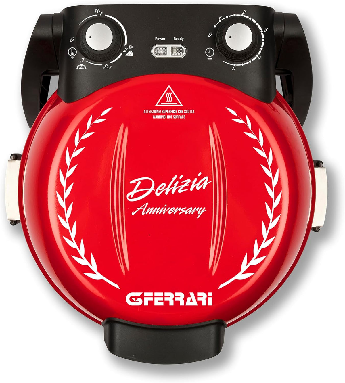 Pizzaoven G3 Ferrari G10177 Delizia Anniversary elektrische tot 400°C, uitneembare pizzasteen Ø 31 cm, dubbel verwarmingselement van staal