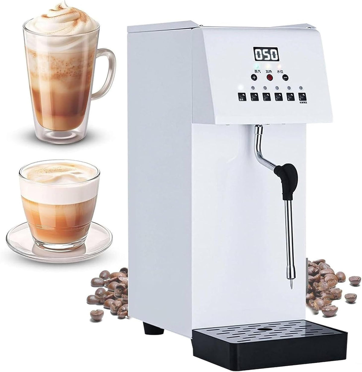 Automatische melkopschuimer Commerciële, 2500W elektrische stoomboot, automatisch koken, met LED-display, voor koffie- en theewinkels