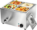 Taimiko Voedselverwarmer Professioneel elektrisch waterbad, incl, voor buffet van roestvrij staal