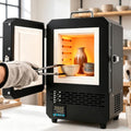 lealovengzh Convectie-ovens Elektrische keramiekoven 1200°C, 1500W, met PID-regelaar en timer